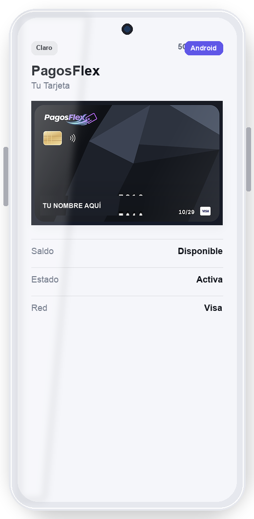 App PagosFlex en Android modo claro